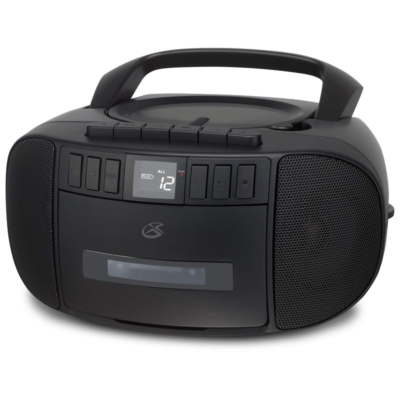 GPX BCA209B Portable Am/FM Boombox with CD and Cassette Player, Black - Image 1